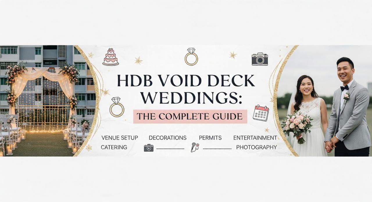 A beautifully decorated HDB void deck set up for a Malay wedding reception in Singapore